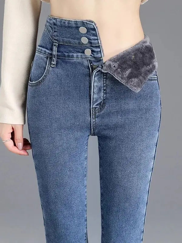 Calça Jeans Aveludada - Azul-32 - HumArraso