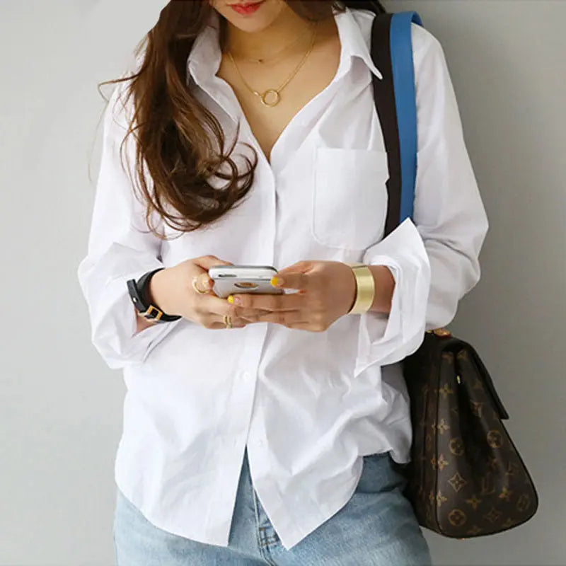 Camisa Feminina Manga Longa Casual Social  HumArraso