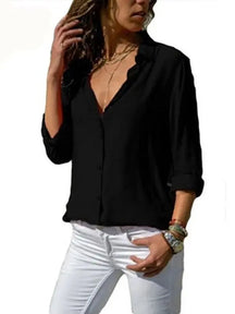 Camisa Feminina Social - Hannah - Preto-XGGG - HumArraso