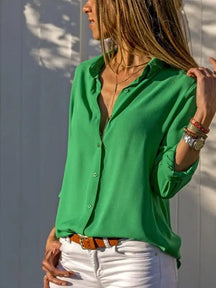 Camisa Feminina Social - Hannah - Verde-XGGG - HumArraso