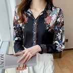 Camisa Social Elegante Floral PretoXG HumArraso