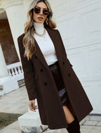 Casaco Longo Oversized em Tweed com Gola Alta – Isadora