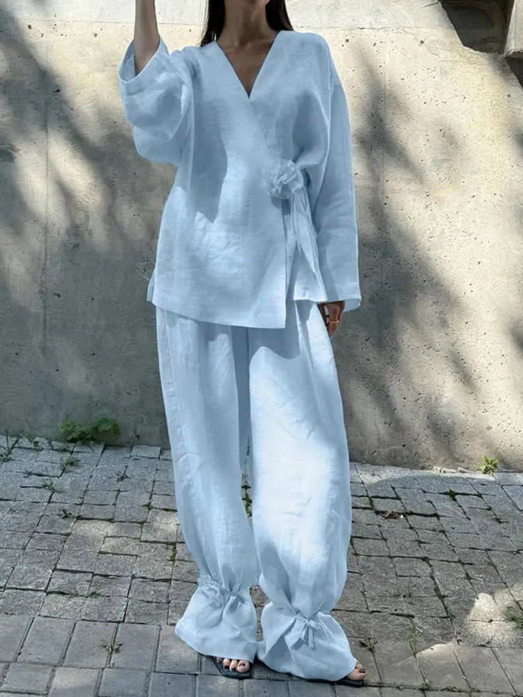 Conjunto Camisa e Calça Pantalona Mirela