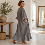Vestido Casual com babados e bolso Hannele