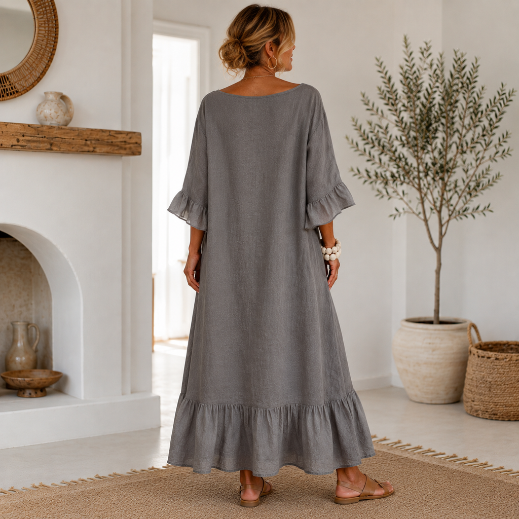 Vestido Casual com babados e bolso Hannele