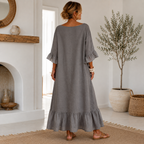 Vestido Casual com babados e bolso Hannele