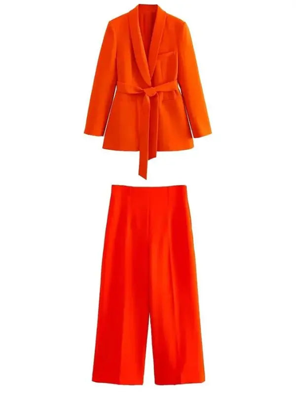 Conjunto Social Scandal de Blazer + Calça Alfaiataria - Laranja-G - HumArraso