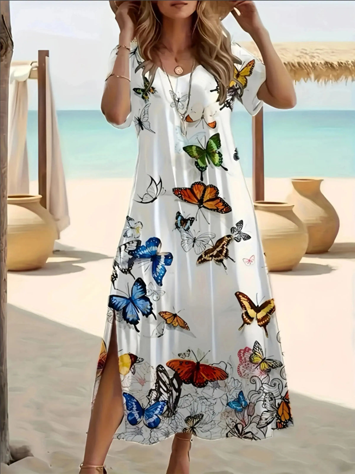 Vestido Longo Estampa Borboleta Marisol
