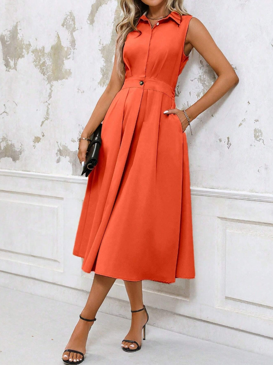 Vestido Longo Casual com Amarração na Cintura - Chemise
