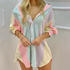 Mini Vestido Melissa Estilo Camisa Feminina
