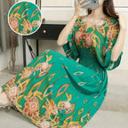 Vestido Longo Boho Estampado Decote V Dulcineia