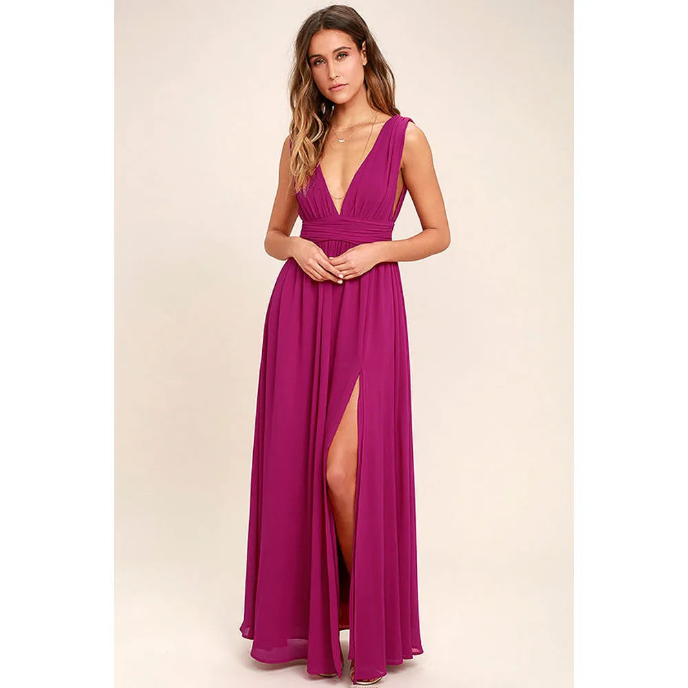 Vestido Longo com Fenda Virella