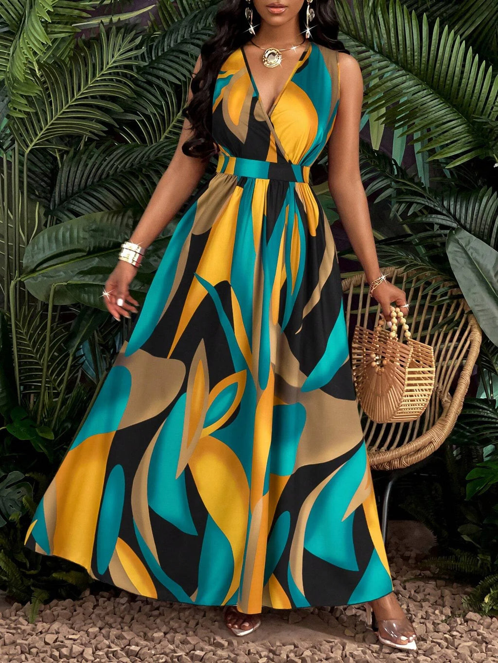 Vestido Longo Estampado Gisellea