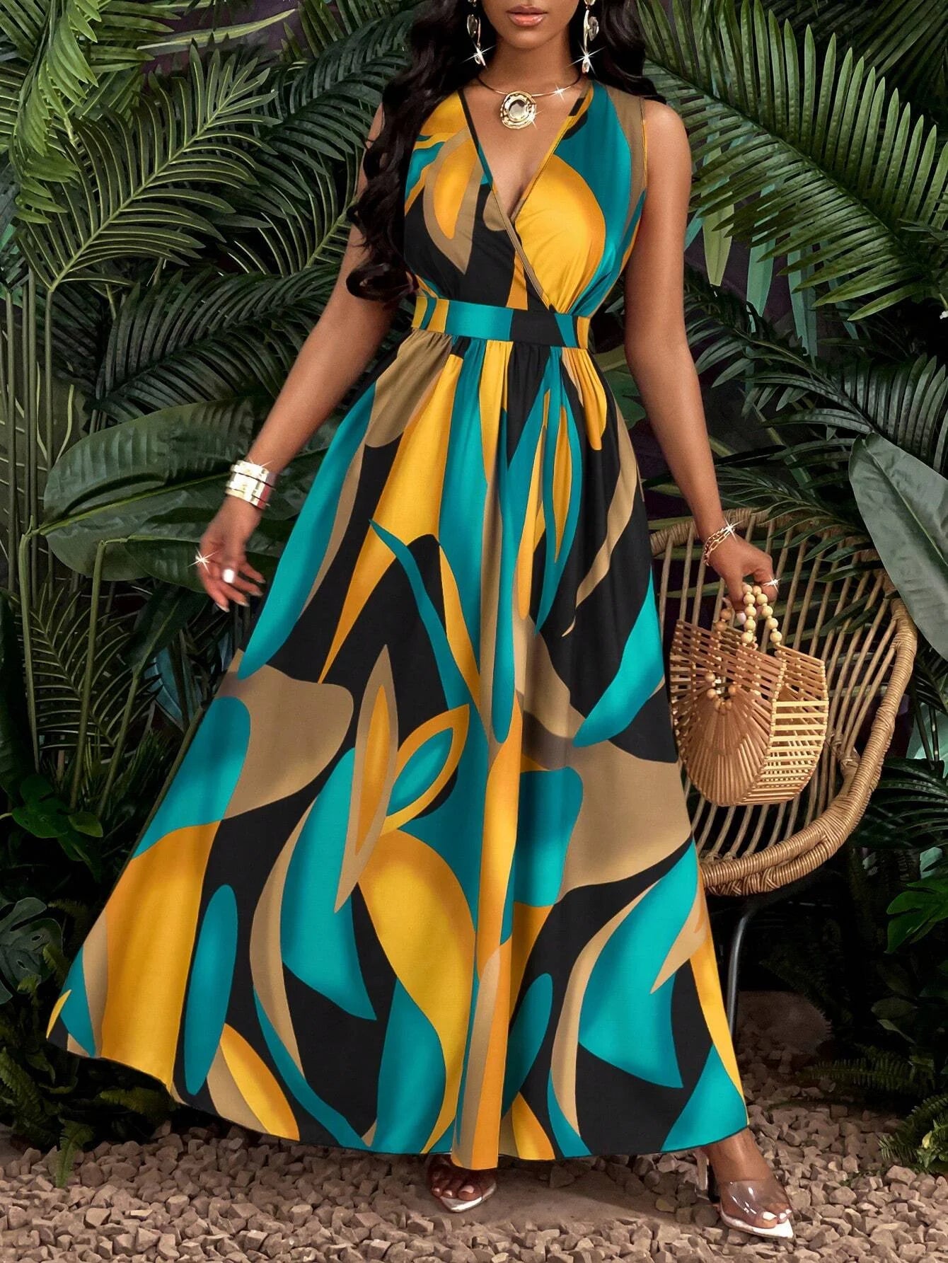 Vestido Longo Estampado Gisellea