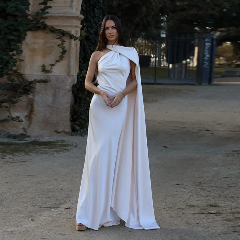 Vestido Longo com Fita de Cetim