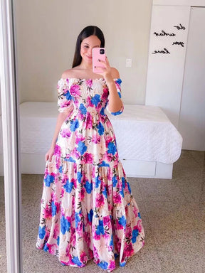 Vestido Longo Estampado Odette