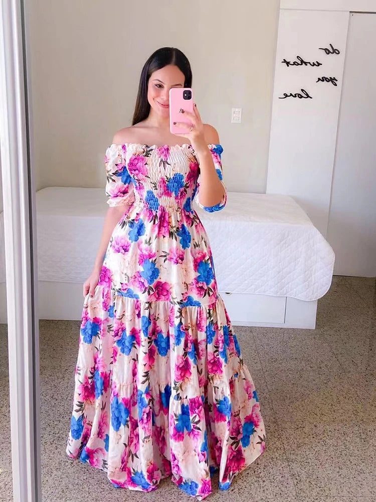 Vestido Longo Estampado Odette