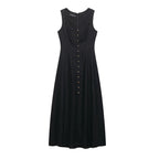 Vestido Longo com Gola Quadrada Lunara