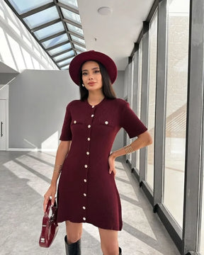 Vestido Curto com Botões Vanyra