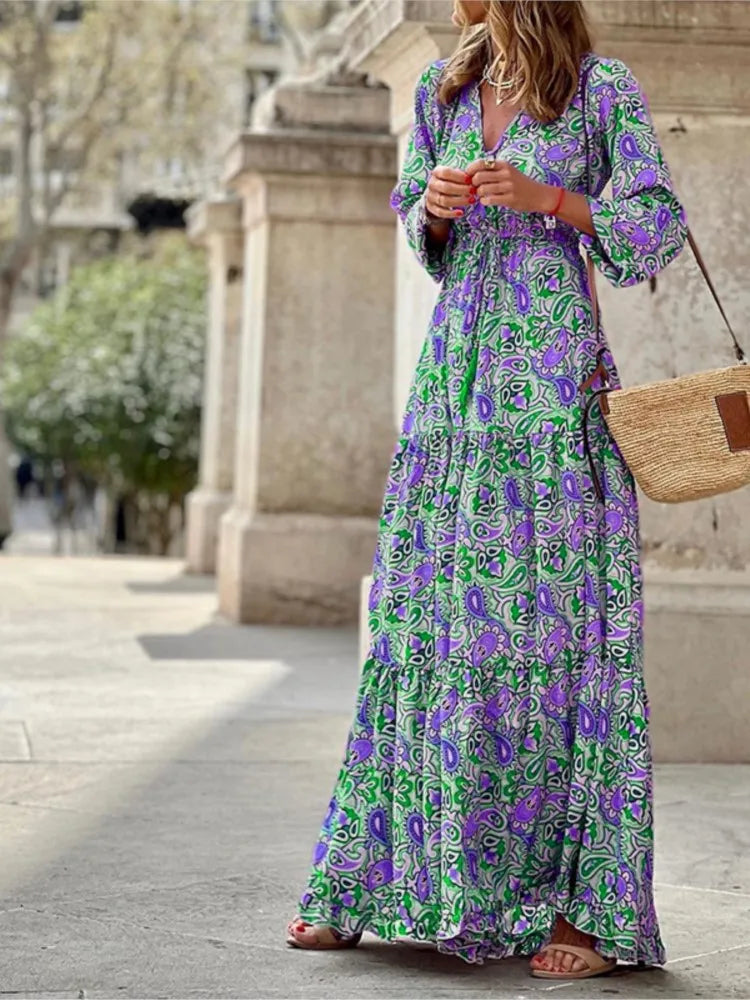 Vestido Longo Estampado Zaira