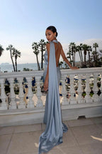Vestido Longo com Fita de Cetim
