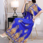 Vestido Longo Boho Estampado Decote V Dulcineia