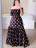 Vestido Longo Estampado Odette