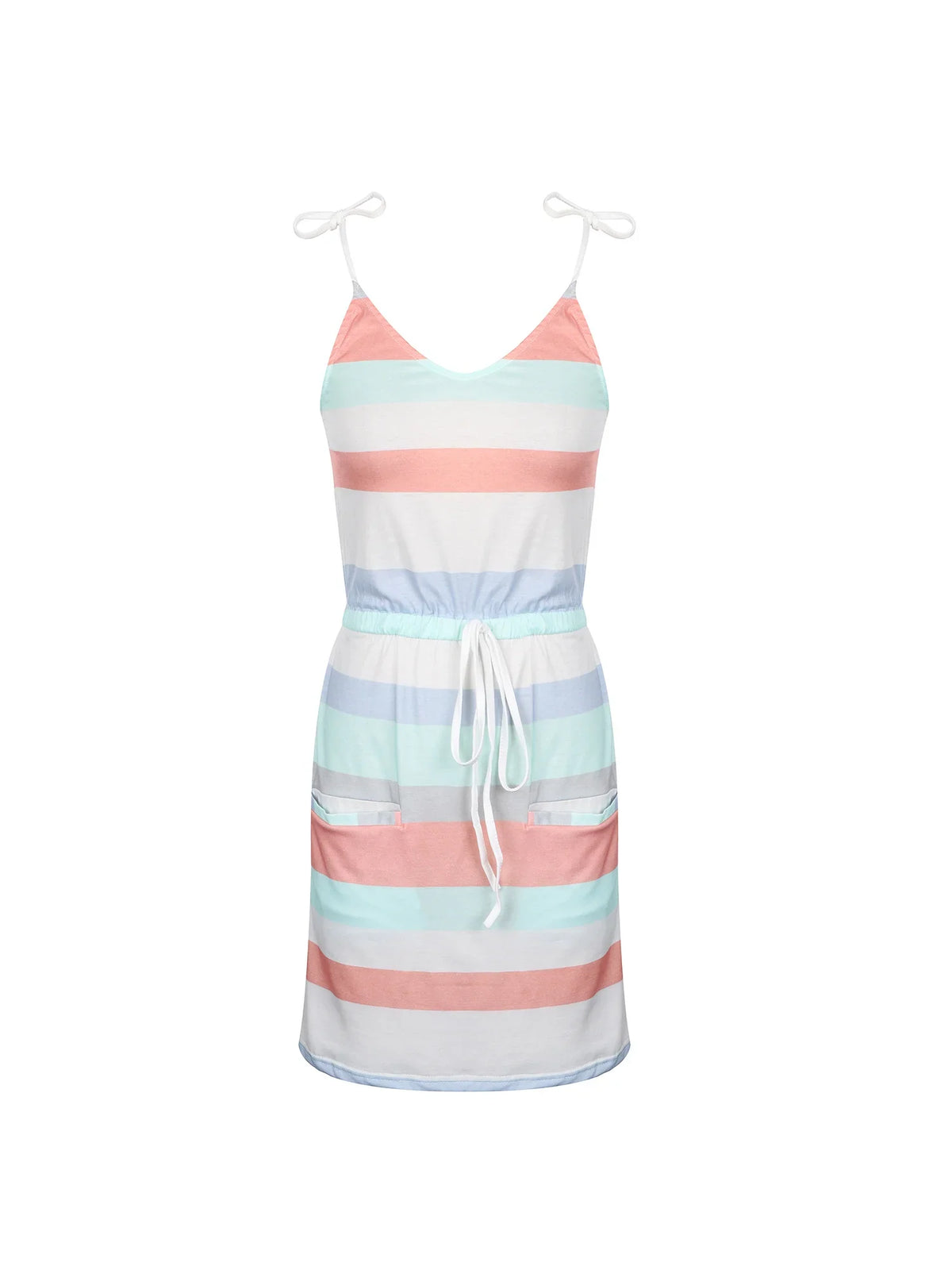 Vestido Curto com Estampa Listrada
