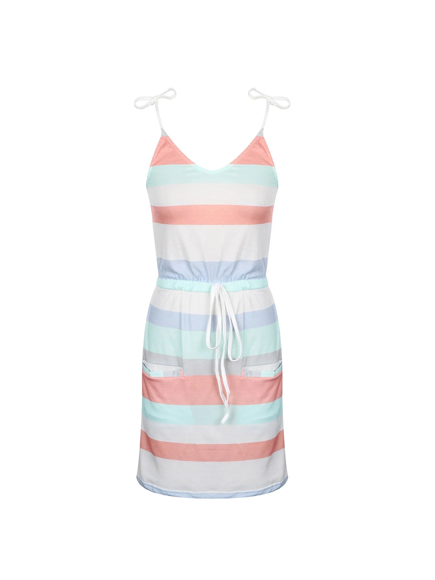 Vestido Curto com Estampa Listrada