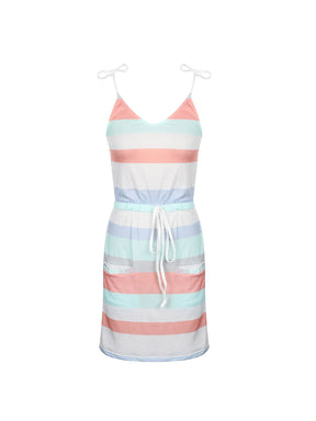 Vestido Curto com Estampa Listrada