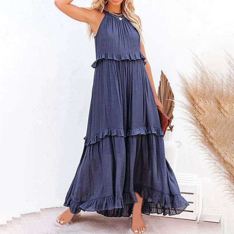 Vestido Longo Sem Mangas Sólis