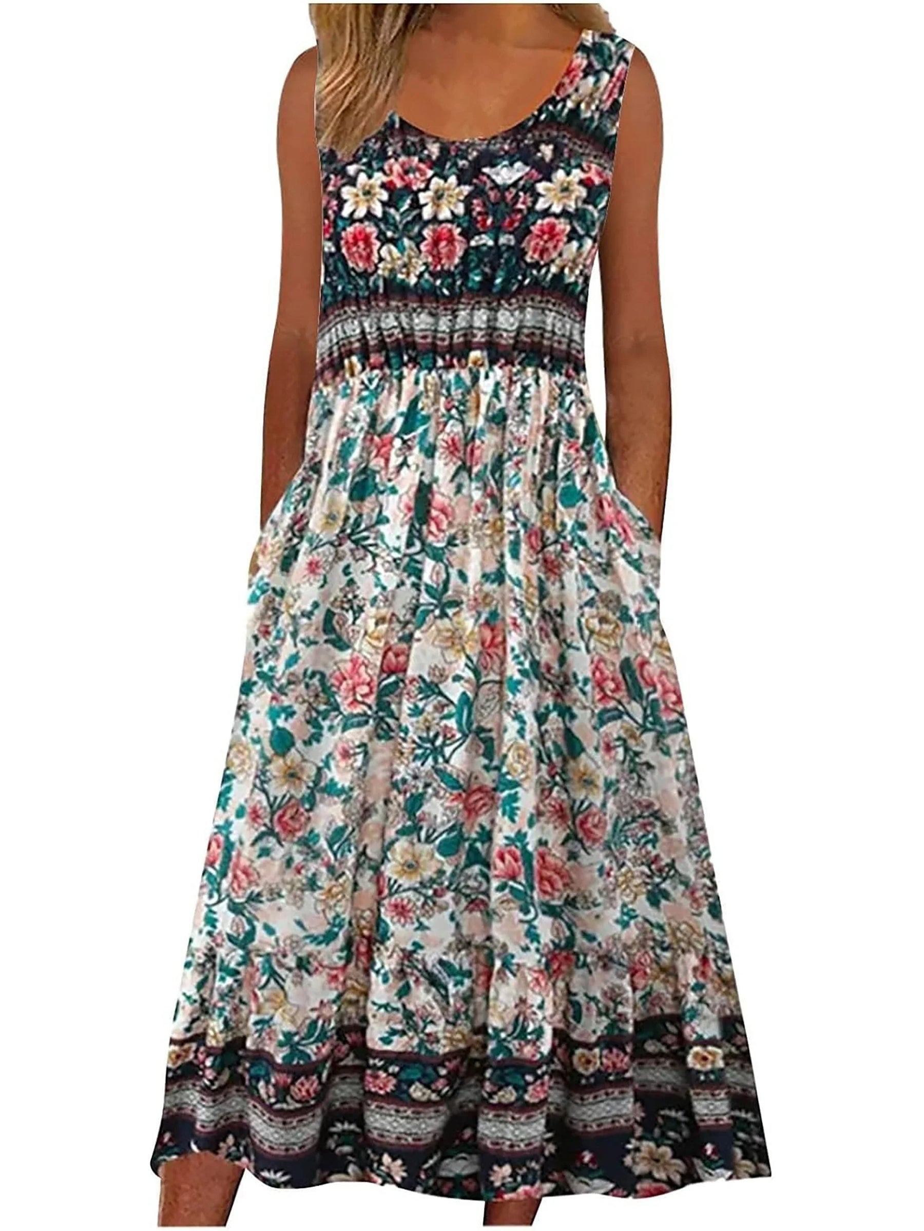 Vestido Estampado com Bolsos Dafne