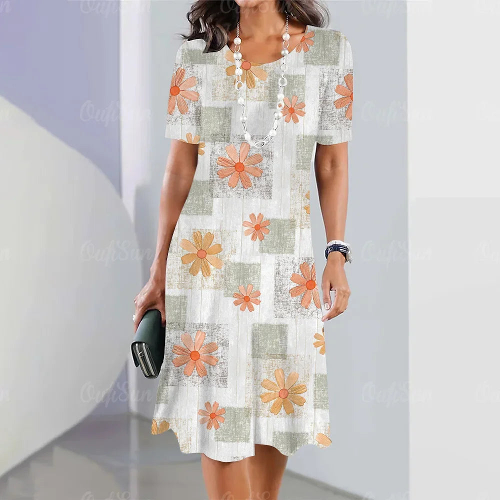 Vestido Midi Estampado Rafaelle