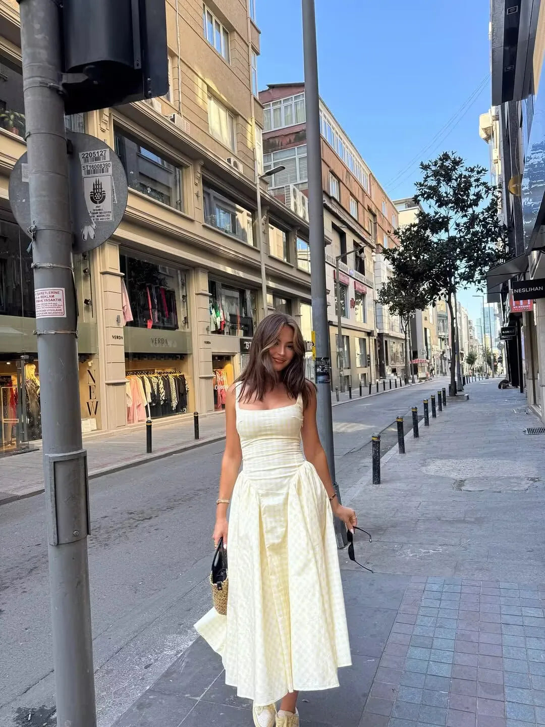 Vestido Midi Xadrez Zafira