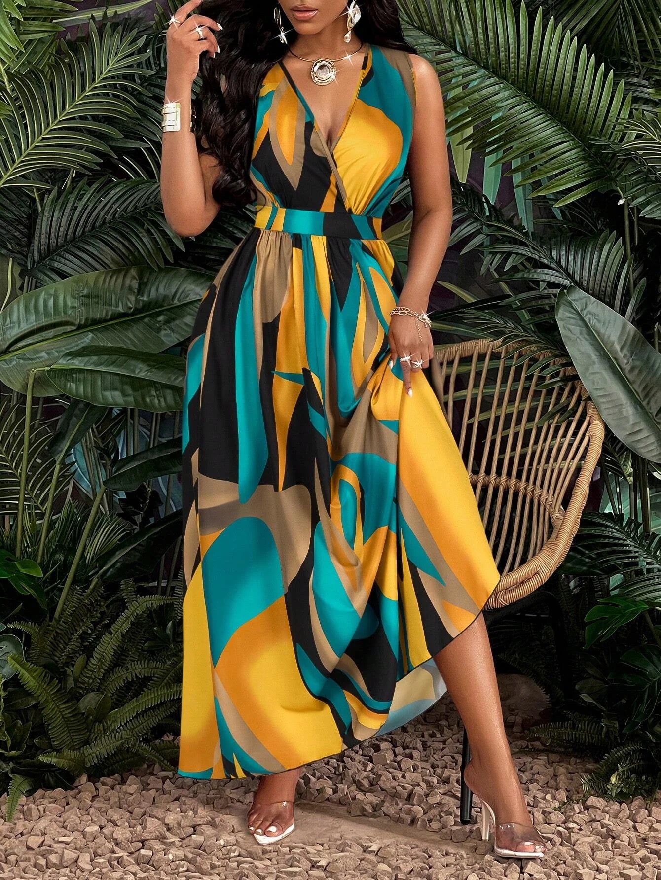 Vestido Longo Estampado Gisellea