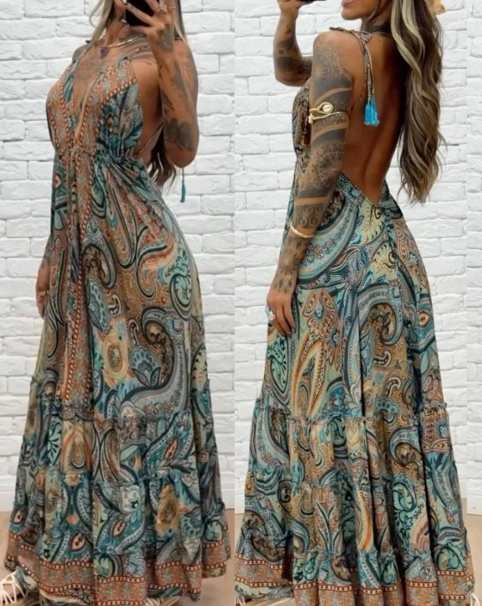 Vestido Longo Estampado Liora