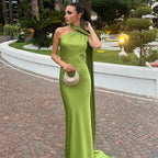 Vestido Longo com Fita de Cetim