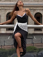 Vestido Longo com Retalhos em Renda Orvella