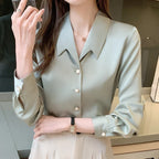 Camisa Cetim Gola com Pontas