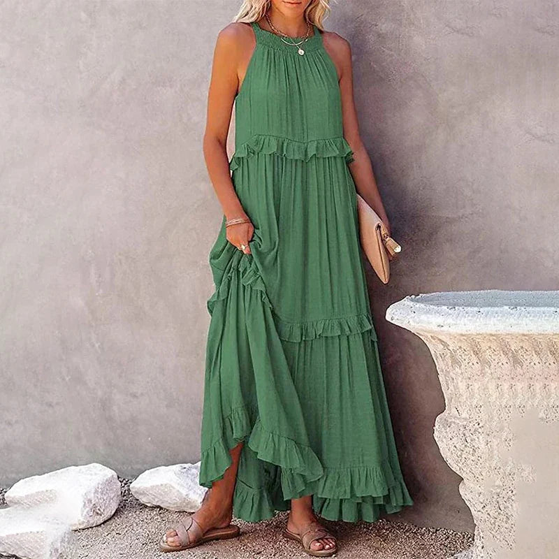 Vestido Longo Sem Mangas Sólis