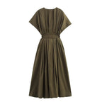 Vestido Midi com Manga Curta Floriana