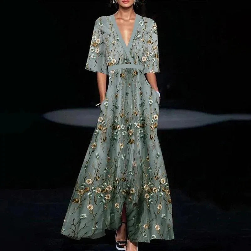 Vestido Longo Estampado Késia