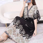 Vestido Longo Boho Estampado Decote V Dulcineia