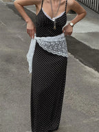 Vestido Longo com Retalhos em Renda Orvella