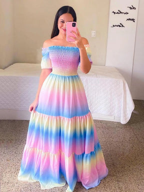 Vestido Longo Estampado Odette