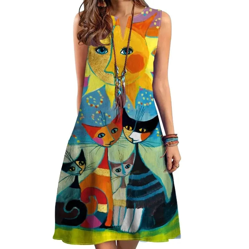 Vestido Midi Estampado Éris