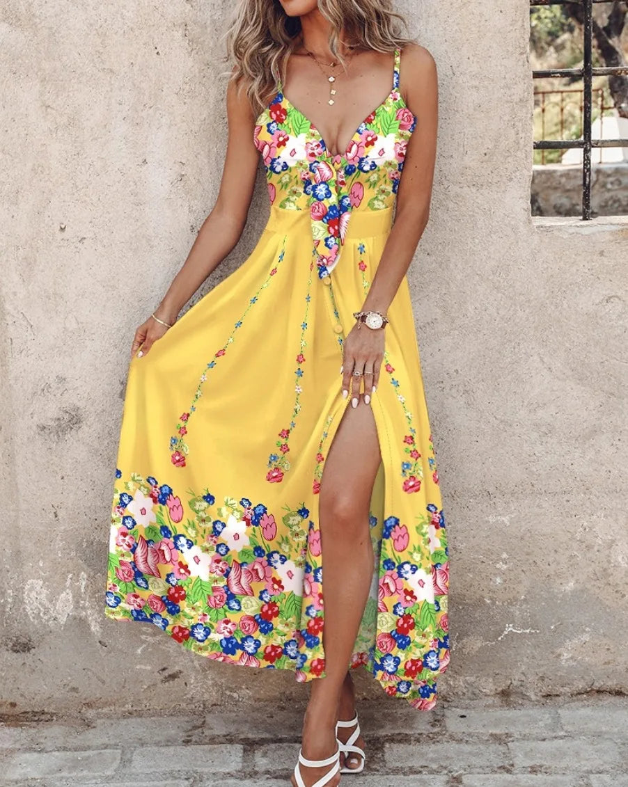 Vestido Longo Estampado Helindra