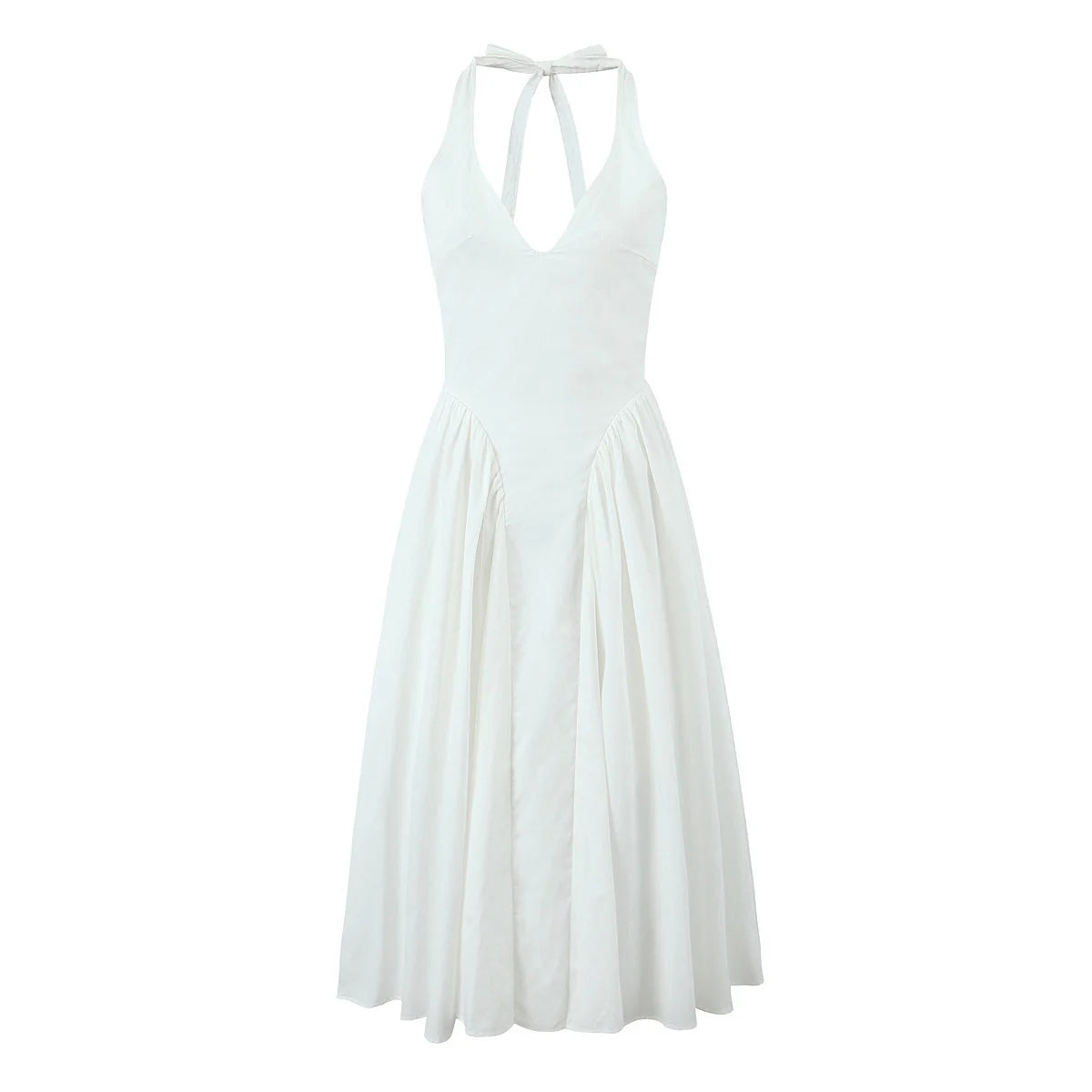 Vestido Longo com Decote em V Leontina