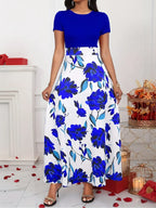 Vestido com Saia Estampada Aurora
