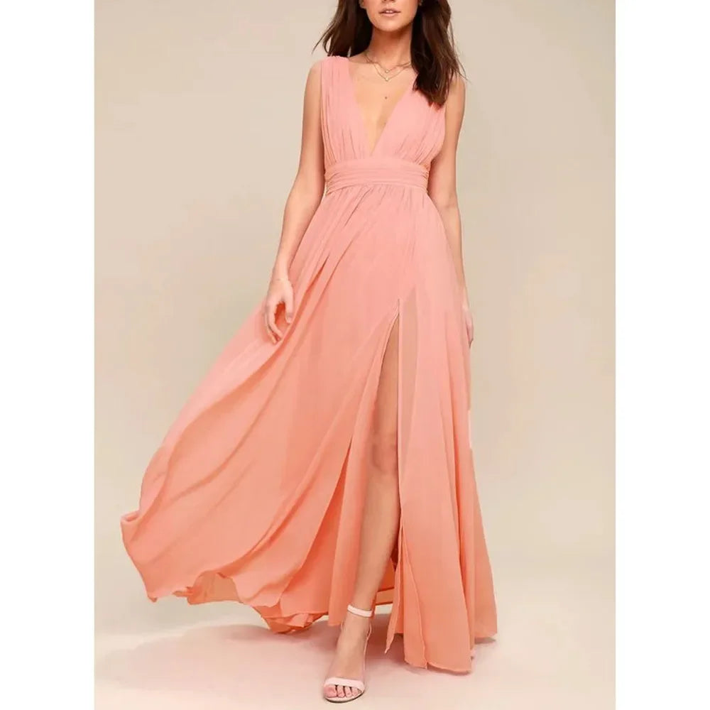 Vestido Longo com Fenda Virella